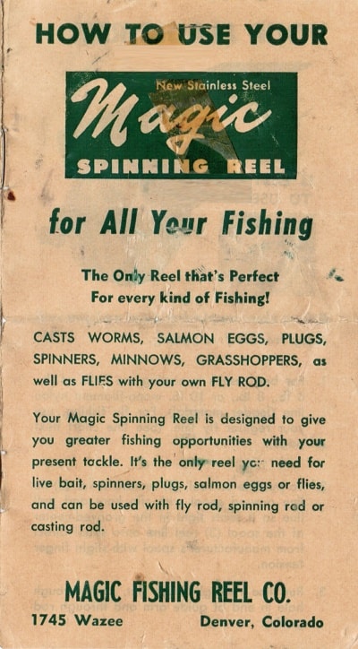 Magic Fishing Reel Owners Instruction Manual